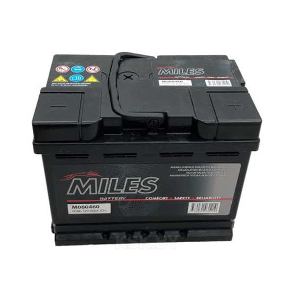 Аккумулятор MILES (60 Ah) 520 A, 12 V Обратная, R+ L2 MIL600SUE