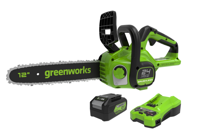Цепная пила аккумуляторная Greenworks 24V GD24CS30K4 (1хАКБ 4Ач и ЗУ) 30см