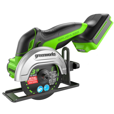 Углошлифовальная машина аккумуляторная Greenworks GD24UCS 24V, бесщеточная, 76 мм, без АКБ и ЗУ