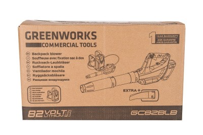 Воздуходув аккумуляторный Greenworks 82V GC82BLB (без АКБ и ЗУ) для работы с ранцевым АКБ