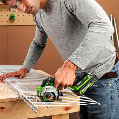 Углошлифовальная машина аккумуляторная Greenworks GD24UCS 24V, бесщеточная, 76 мм, без АКБ и ЗУ