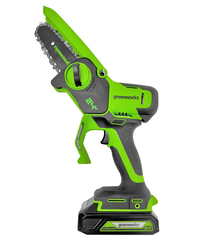 Цепная мини пила аккумуляторная Greenworks 24V G24MCS10 (без АКБ и ЗУ) 10см