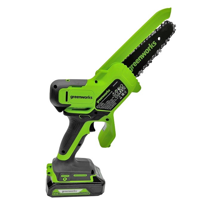 Цепная мини пила аккумуляторная Greenworks 24V GD24CSMNX (без АКБ и ЗУ) 15см