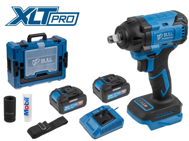 Аккум. ударный гайковерт BULL SC 1804 Xcase, XLTpro, БЕСЩЕТ., 18 В, 400 Н*м, 1/2