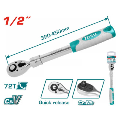 Ключ-трещотка телескопическая 1/2 " TOTAL THT106128L