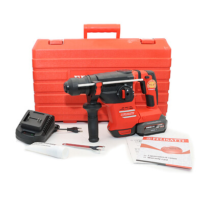 Аккумуляторный перфоратор 26мм (кейс, 1 аккум. 4,0Ач, ЗУ 4А), 18В, 26 мм, 4 Дж, 0-5200 уд/мин, 0-1200 об/мин холостого хода