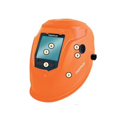 Комплект для маски Хамелеон MAXPILER, экран 103х90 мм, 5 фотод, DIN 9-13, солн+лит.бат