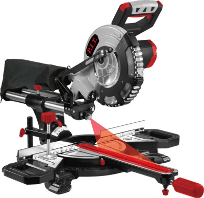 Пила торцовочная аккум. бесщёточная P.I.T. SOLO, 20В, Ø210 мм, накл 45°, протяжка, лазер