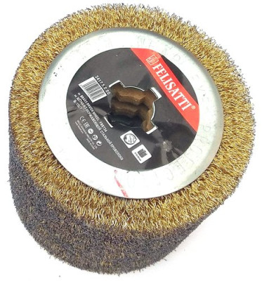 Щетка для щеточношлифовальных машин, полировальная, стальная (Ф110 x100mm) для окончательной полировки и придания блеска