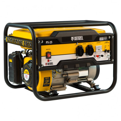 Генератор бензиновый PS-25, 2,5 кВт, 230В, 15л, ручной стартер// Denzel