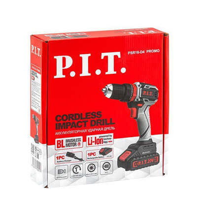 Дрель ударная аккумуляторная, 20 В, 0-450/1450 об/мин., 1 Li акк , 40 Нм