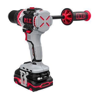 Дрель ударная бесщеточная аккумуляторная, 20 В, 0-300/0-2000 об/мин, 75 Hm, 13 мм, 2 ск., АКБ 2Ач, ЗУ, кейс