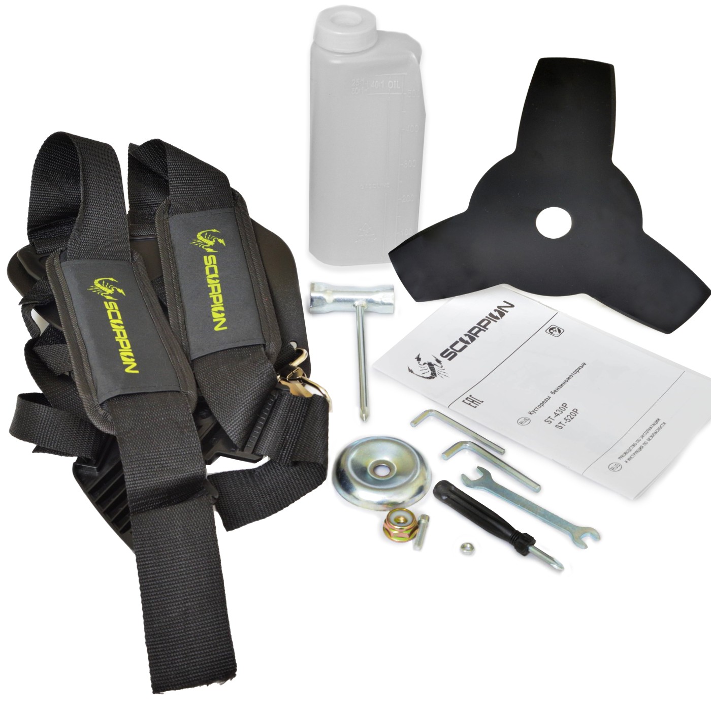 Триммер бензиновый, 2600 Вт/3,6 л.с., 52 см.куб., 9300 об/мин, ранцевый ремень, лёгкий стартер