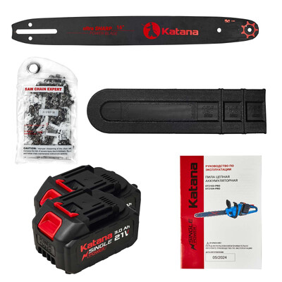 Пила цепная аккумуляторная KATANA DT2103-PRO(Бесщет, 42V, 2x3Ah, 40см, 0,375", 1,3мм, 56зв.,бесключ)