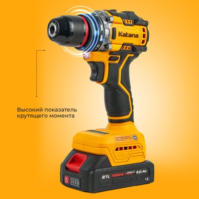 Дрель-шуруповерт аккумуляторный Katana HD Line BCD5001 (21В,Бесщет.,1акк,2А/ч,Li-ion,10 бит,кор.)