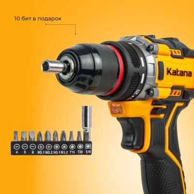 Дрель-шуруповерт аккумуляторный Katana HD Line BCD5001 (21В,Бесщет.,1акк,2А/ч,Li-ion,10 бит,кор.)