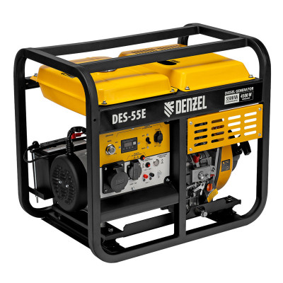 Генератор дизельный DES-55E, 5,5 кВт, 230 В, 11 л, электростартер// Denzel