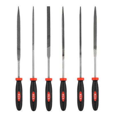 Набор надфилей P.I.T. HSET03-0006 (6шт, №3, 200/100 мм, перекрестная насечка, двухкомп. рукоятка)