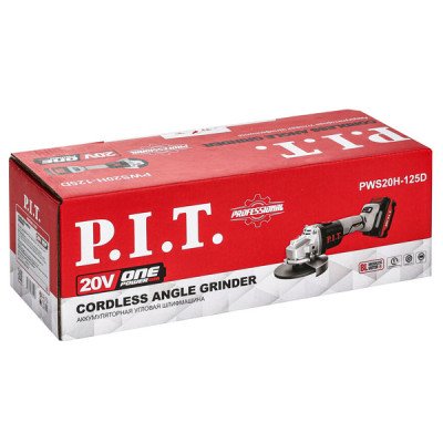 Шлифмашина угловая аккум. бесщёточная P.I.T. SOLO 20 В, 125 мм, 3 ск, 4500/6500/8500 об/мин