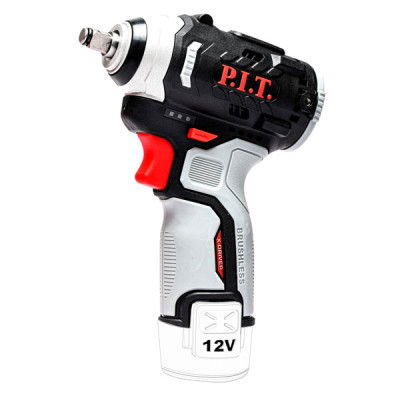 Гайковерт IMPACT аккум. бесщеточный P.I.T. PIW12K-120A SOLO (12В, 120Нм, 3ск, квадр 3/8", 0-3400 уд)