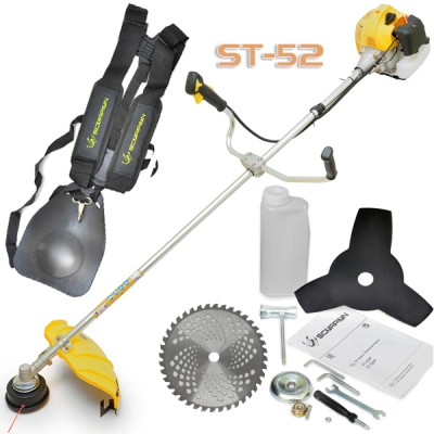 Бензиновый триммер SCORPION, 2600 Вт/3,6 л.с., 52 см.куб., 9300 об/мин