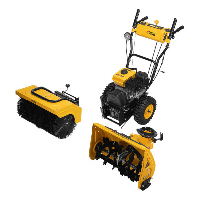 Гибридная снегоуборочная машина с функц. подметания SWB-600, 212 сс, руч. старт, 2 насадки// Denzel