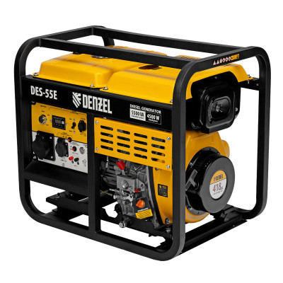Генератор дизельный DES-55E, 5,5 кВт, 230 В, 11 л, электростартер// Denzel