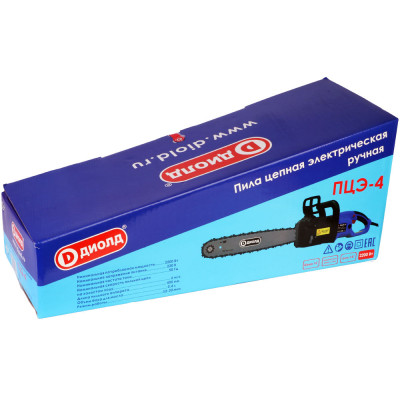 Пила цепная электрическая ручная, шина 16"(3/8"), 200 В/50 Гц, 2200 Вт, 6 м/с