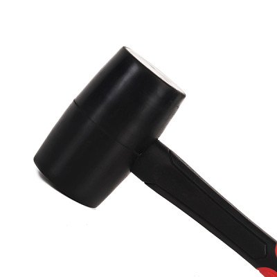 Киянка резиновая с фиберглассовой рукояткой, 450 г, черная, двухкомп. рукоятка