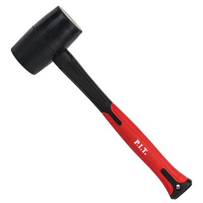 Киянка резиновая с фиберглассовой рукояткой, 450 г, черная, двухкомп. рукоятка