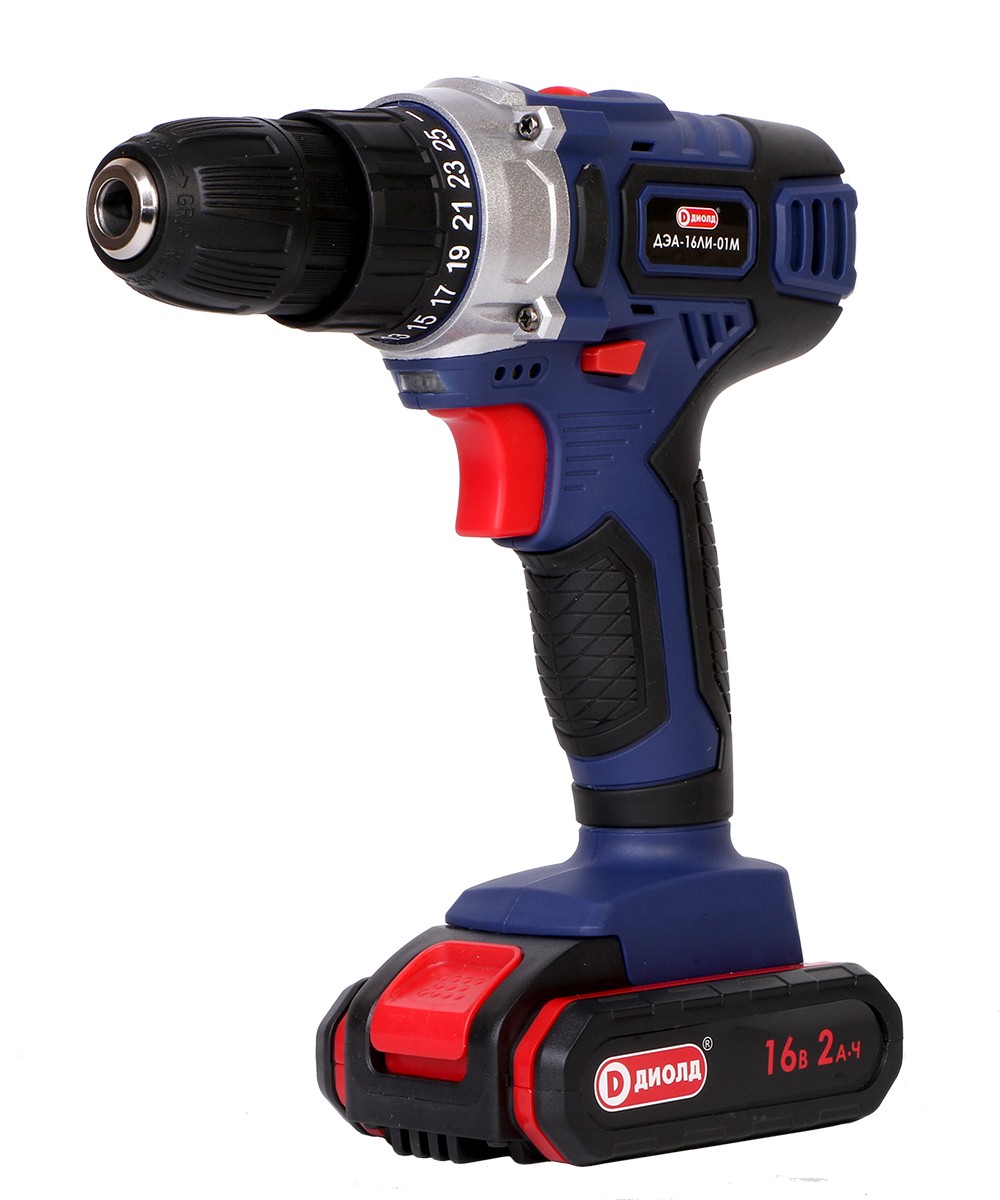 Дрель-шуруповерт ручная электрическая аккумуляторная, 16 В, 0-350/0-1200 об/мин, 38 Нм