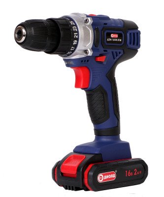 Дрель-шуруповерт ручная электрическая аккумуляторная, 16 В, 0-350/0-1200 об/мин, 38 Нм