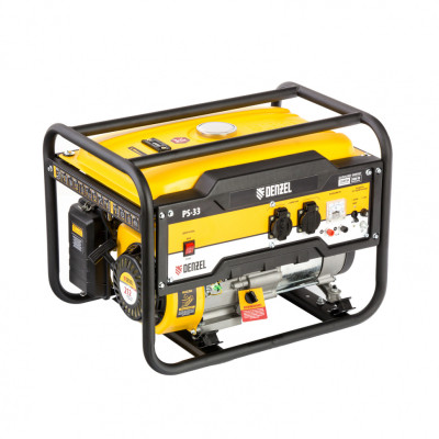 Генератор бензиновый PS-33, 3,3 кВт, 230В, 15л, ручной стартер// Denzel