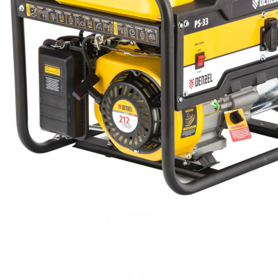 Генератор бензиновый PS-33, 3,3 кВт, 230В, 15л, ручной стартер// Denzel