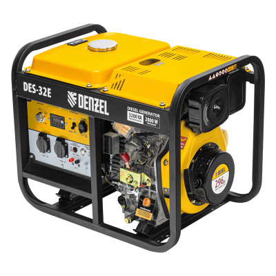 Генератор дизельный DES-32E, 3,2 кВт, 230 В, 11 л, электростартер// Denzel