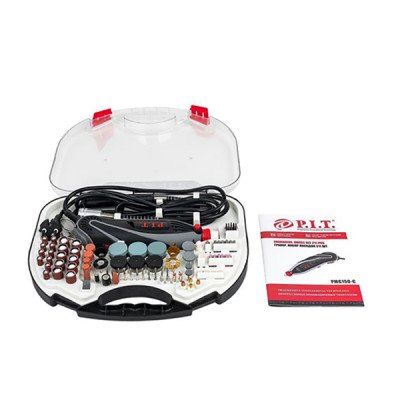 Гравер электрический, 150Вт.,230В., 50 Гц., гибк. вал, цанга 3,2мм, 10 000-33 000об/мин, 211предмет.