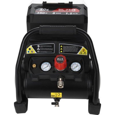 Компрессор аккумуляторный бесщёточный P.I.T. SOLO, 20В, 8 бар, 1.2м³/ч, 20л/мин, бак 4л