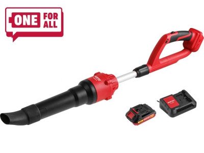 Аккум. воздуходувка WORTEX BB 2018-1 D ALL1 XLT SET 18В, БЕСЩЁТ., 162-450 м.куб/ч, 72-190 км/ч