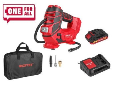 Аккум. компрессор WORTEX CTI 1811 в кор. ALL1 XLT SET 18 В, 11 бар, 12 л/мин, 1х2 А*ч, зу