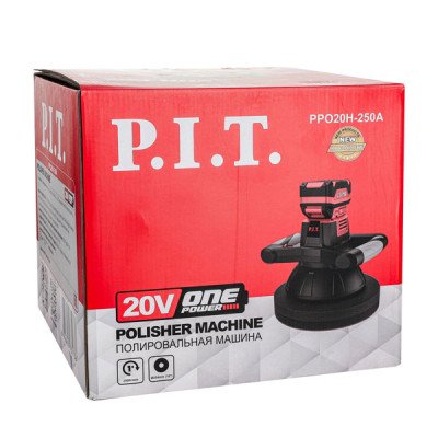 Шлифмашина полировальная аккум. P.I.T. PPO20H-250A SOLO (20В, Ø254 мм, 2500об/мин, амплитуда 5мм)