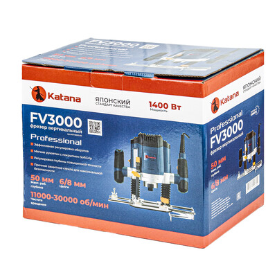 Фрезер вертикальный KATANA FV3000 (1400 Вт, 11000-30000 об/м,ход фрезы 50мм,цанга 6/8мм)