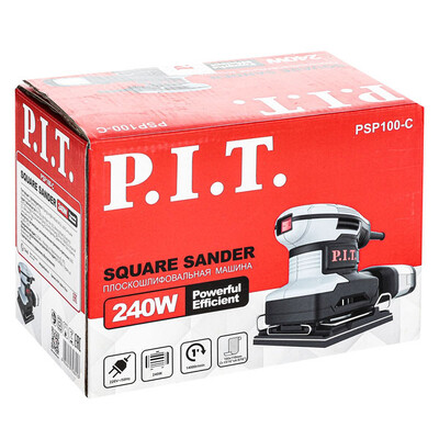 Вибрационная шлифмашина, 240 Вт, подошва 100х110 мм, 14000 ход/мин