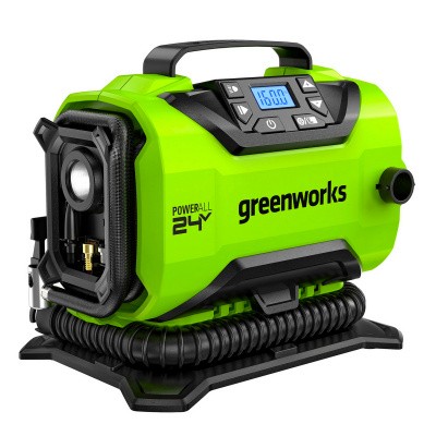 Компрессор автомобильный аккумуляторный Greenworks ACG301 24V/12V (от сети автомобиля), без АКБ и ЗУ