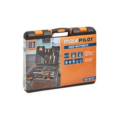 Набор инструментов MaxPiler, 83 предмета, 1/2" и 1/4", CrV