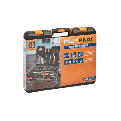 Набор инструментов MaxPiler, 83 предмета, 1/2" и 1/4", CrV