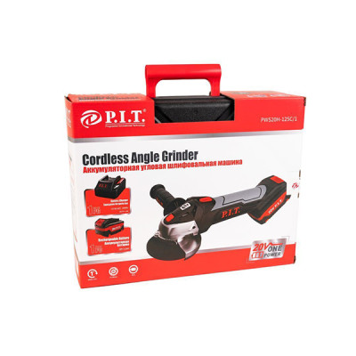 Машина шлифовальная аккумуляторная угловая, Li-ion,20В., 125мм., 8500 об/мин., 1акб, Li-ion, 4Ач, ЗУ, 3А, кейс
