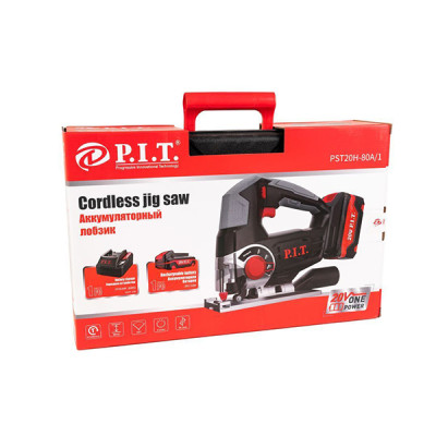 Лобзик аккумуляторный, 20 В, 80 мм, 0-2400 об/мин, 1 АКБ, ЗУ, кейс