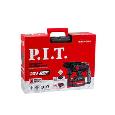 Перфоратор аккумуляторный, 20В, 22 мм, 1,8 Дж, 0-1350 об/мин, 0-4700 уд/мин, 1 АКБ, ЗУ, кейс