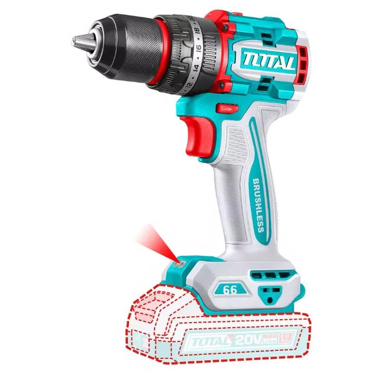 Дрель-шуруповерт ударная TOTAL TIDLI20668