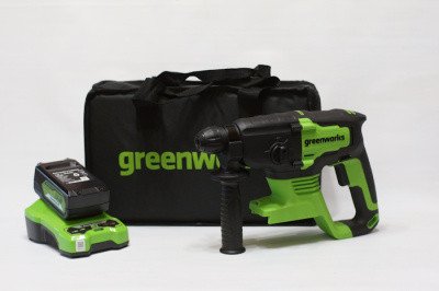 Перфоратор аккумуляторный Greenworks 24V GD24SDS2 (1хАКБ 4Ач и ЗУ) 2Дж в сумке